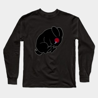 Sad Little Bunny (Black) Long Sleeve T-Shirt